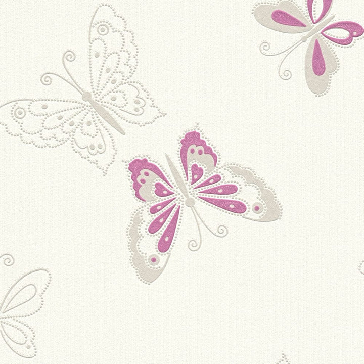 Tapetes guļamistabai ar taureņiem violetos toņos, AS Creation, 347651 AS Creation