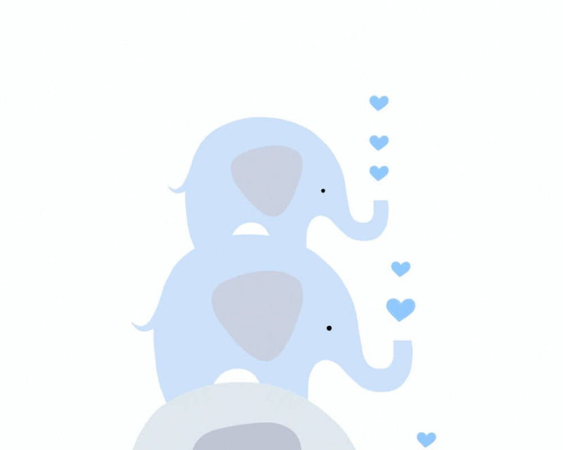 Nursery wallpaper for boys - with elephants in blue, 1350647 Without PVC AS Creation