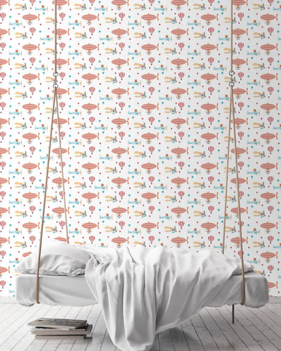 Children's room wallpaper airplanes and balloons, 1350515 Without PVC AS Creation