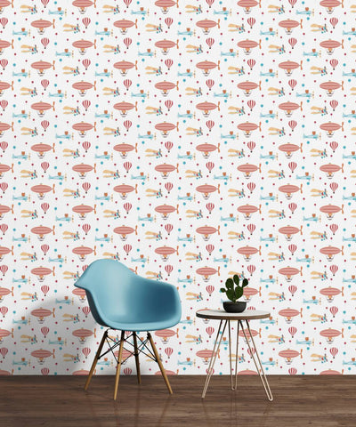 Children's room wallpaper airplanes and balloons, 1350515 Without PVC AS Creation