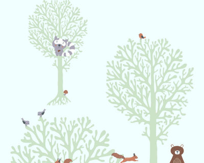 Bern wallpaper with forest animals in green AS Creation 1350636 Without PVC AS Creation