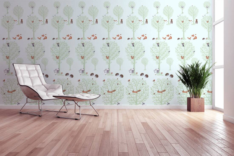 Bern wallpaper with forest animals in green AS Creation 1350636 Without PVC AS Creation