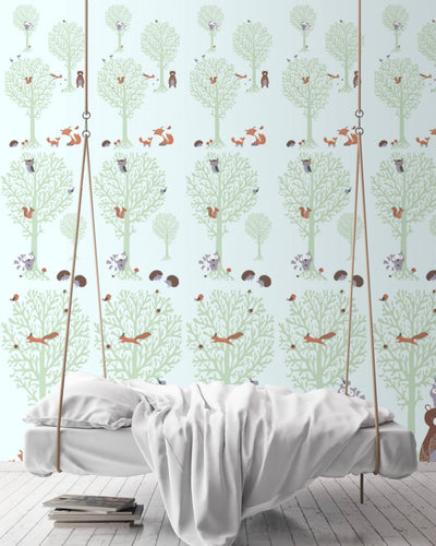 Bern wallpaper with forest animals in green AS Creation 1350636 Without PVC AS Creation