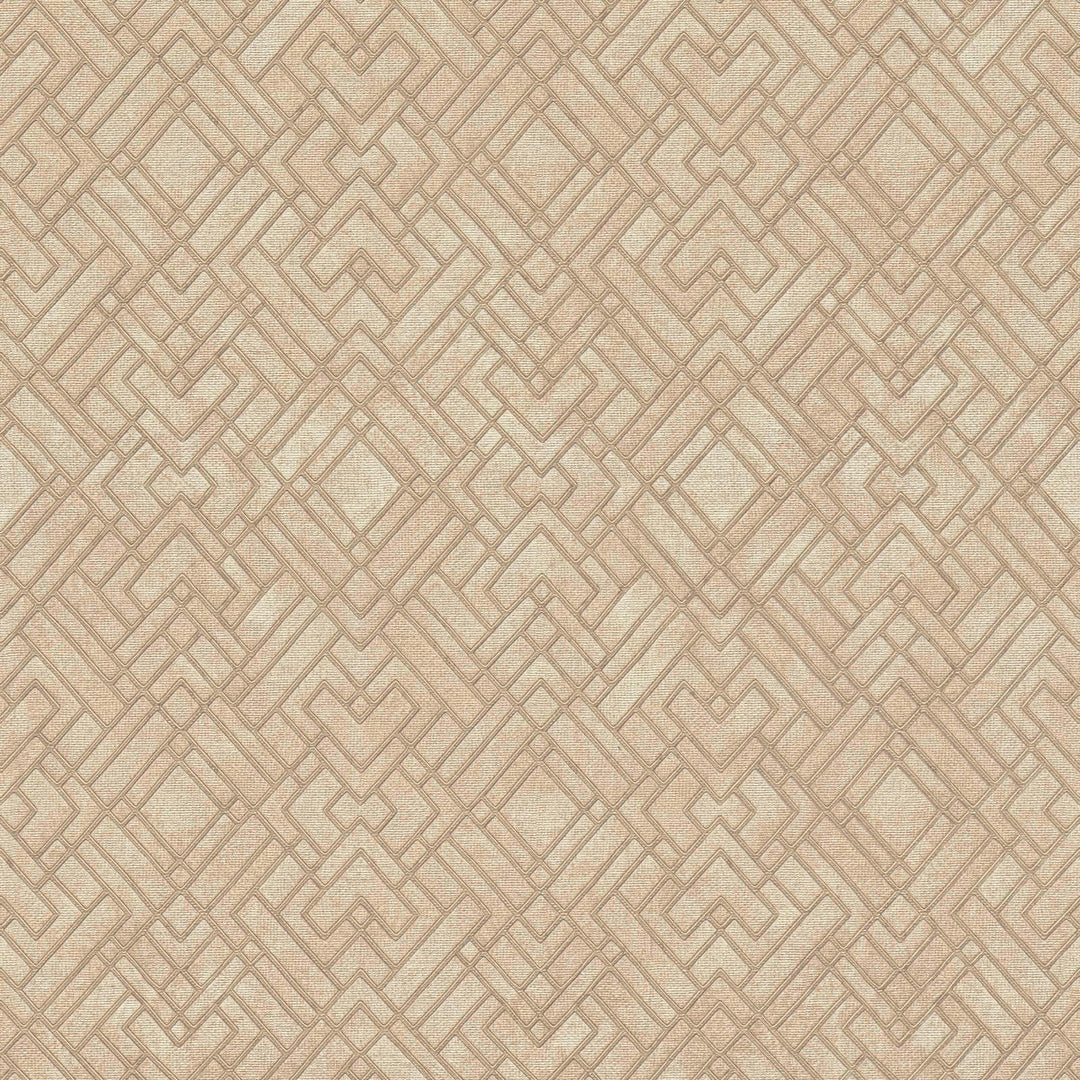 Bēšas tapetes guļamistabai ar Art Deco līniju rakstu - 388283 AS Creation