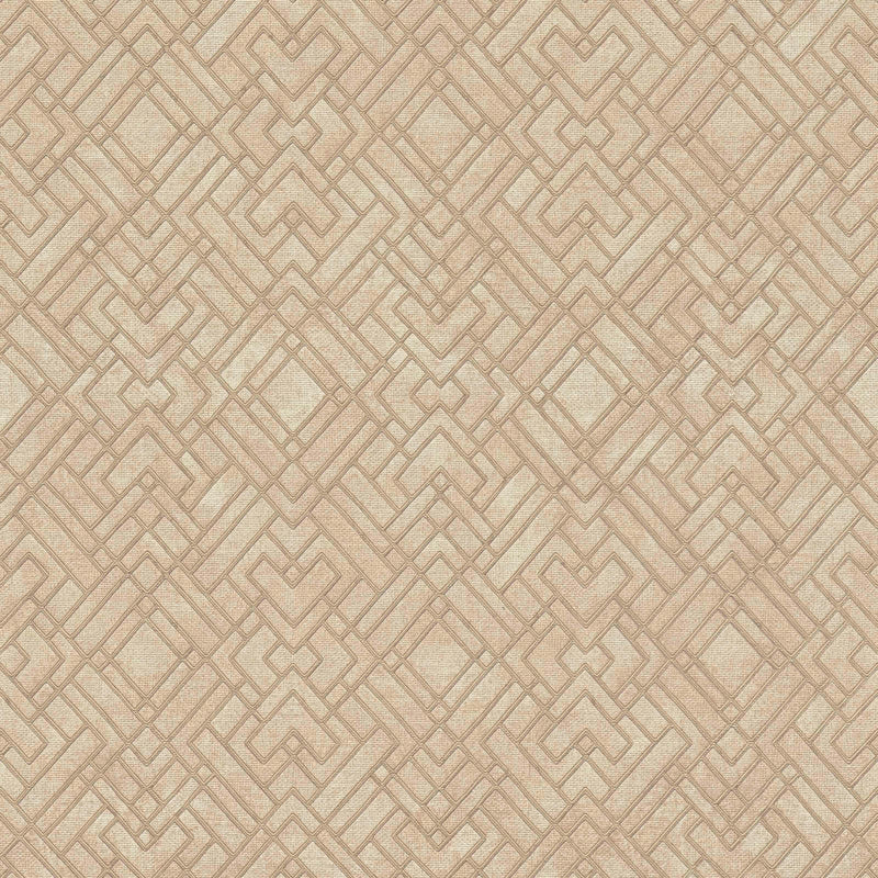 Beige wallpaper with Art Deco line pattern, 1366273 AS Creation