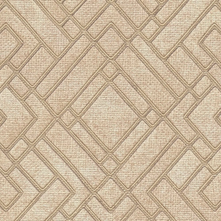 Bēšas tapetes guļamistabai ar Art Deco līniju rakstu - 388283 AS Creation