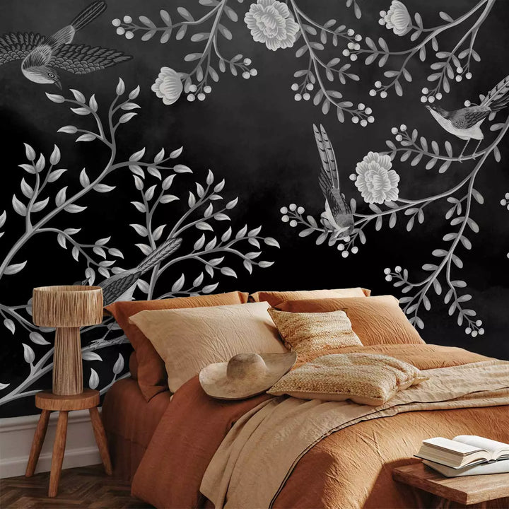 Black and white Wall Murals - Birds between the branches, 138836