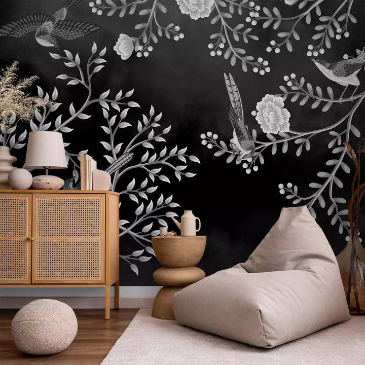 Black and white Wall Murals - Birds between the branches, 138836