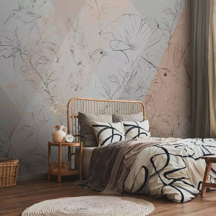 Фотообои с колибри - Колибри на лугу, 142634