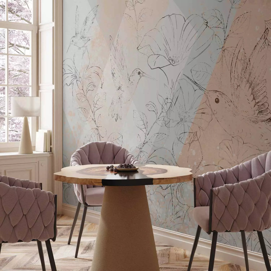 Фотообои с колибри - Колибри на лугу, 142634