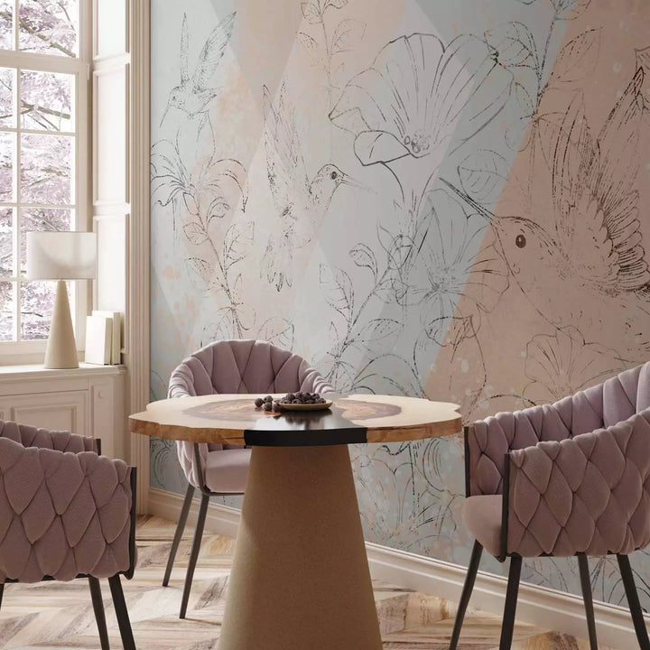 Фотообои с колибри - Колибри на лугу, 142634