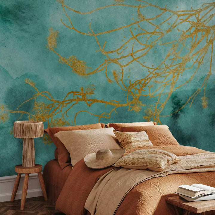 Фотообои с абстракцией в бирюзовых тонах - Нежный ветер, 135488