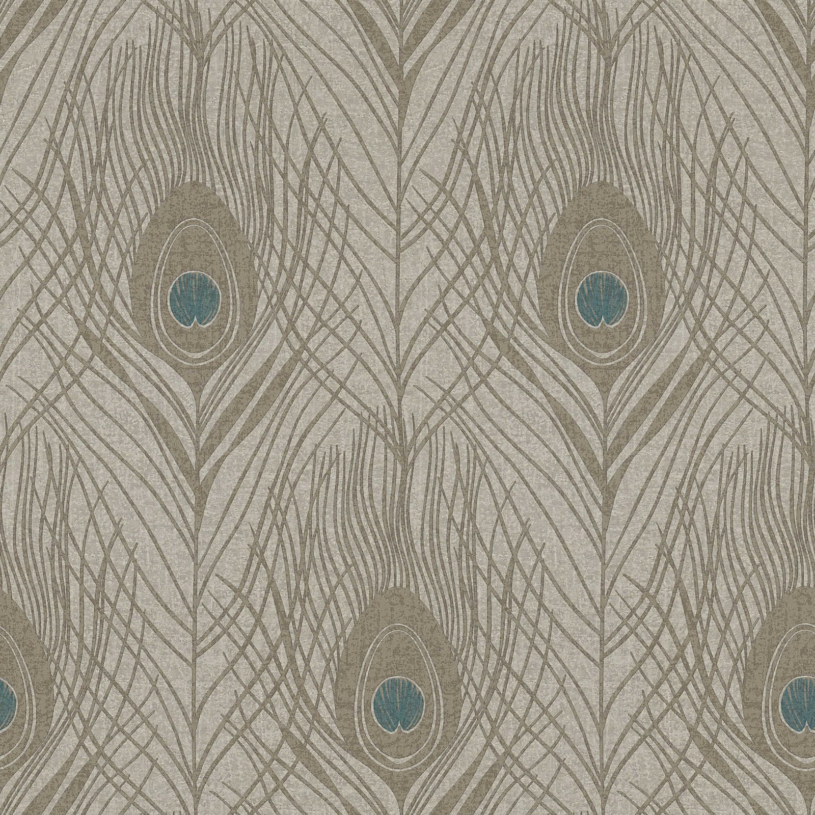 Brūnas tapetes guļamistabai ar pāvu spalvām, 369716 AS Creation
