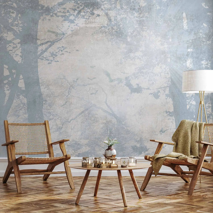 Fototapetes - Parks miglā (zilos toņos), 148783