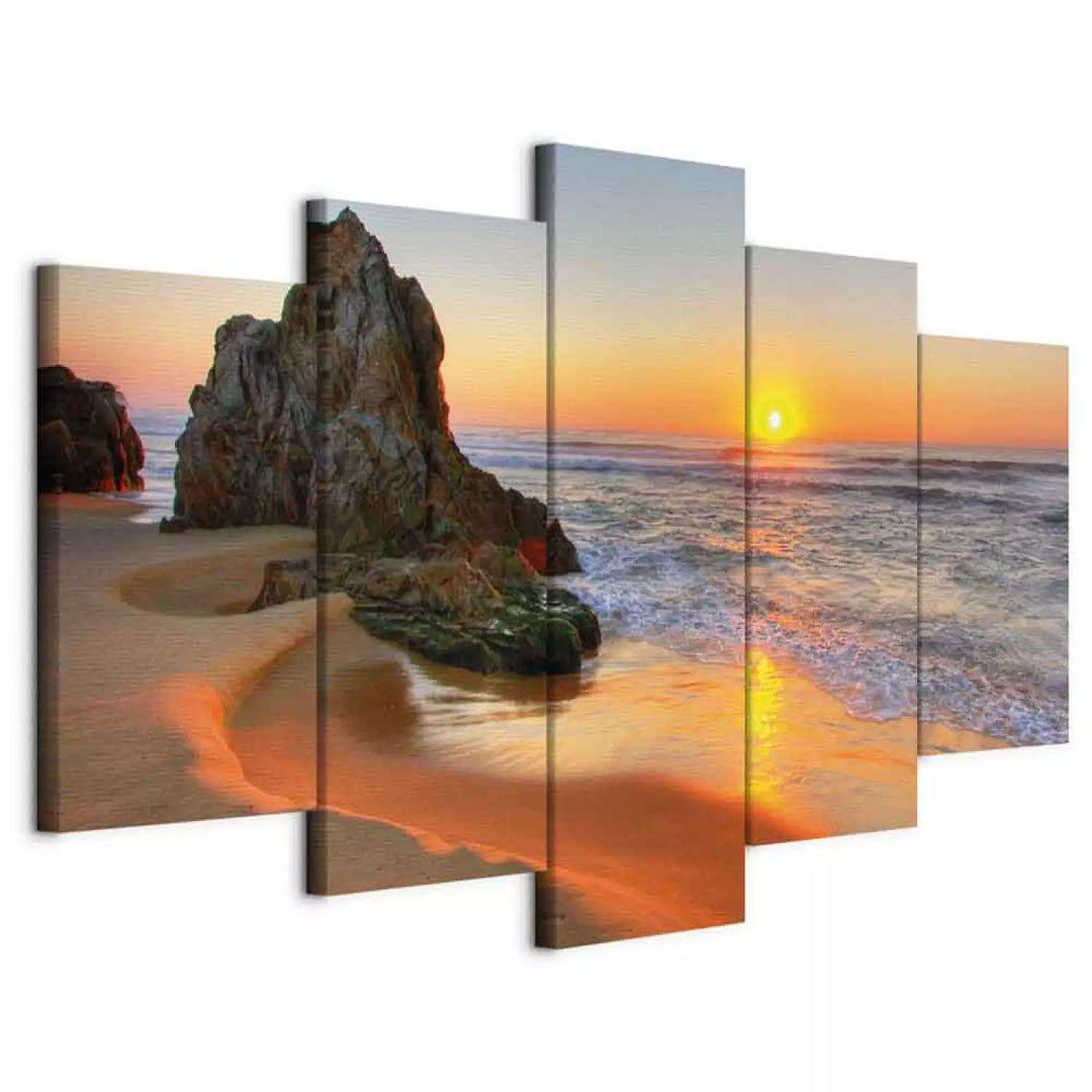 Canva with sunset and sea - meeting at sunset, (x 5), 123332