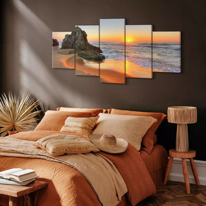 Canva with sunset and sea - meeting at sunset, (x 5), 123332