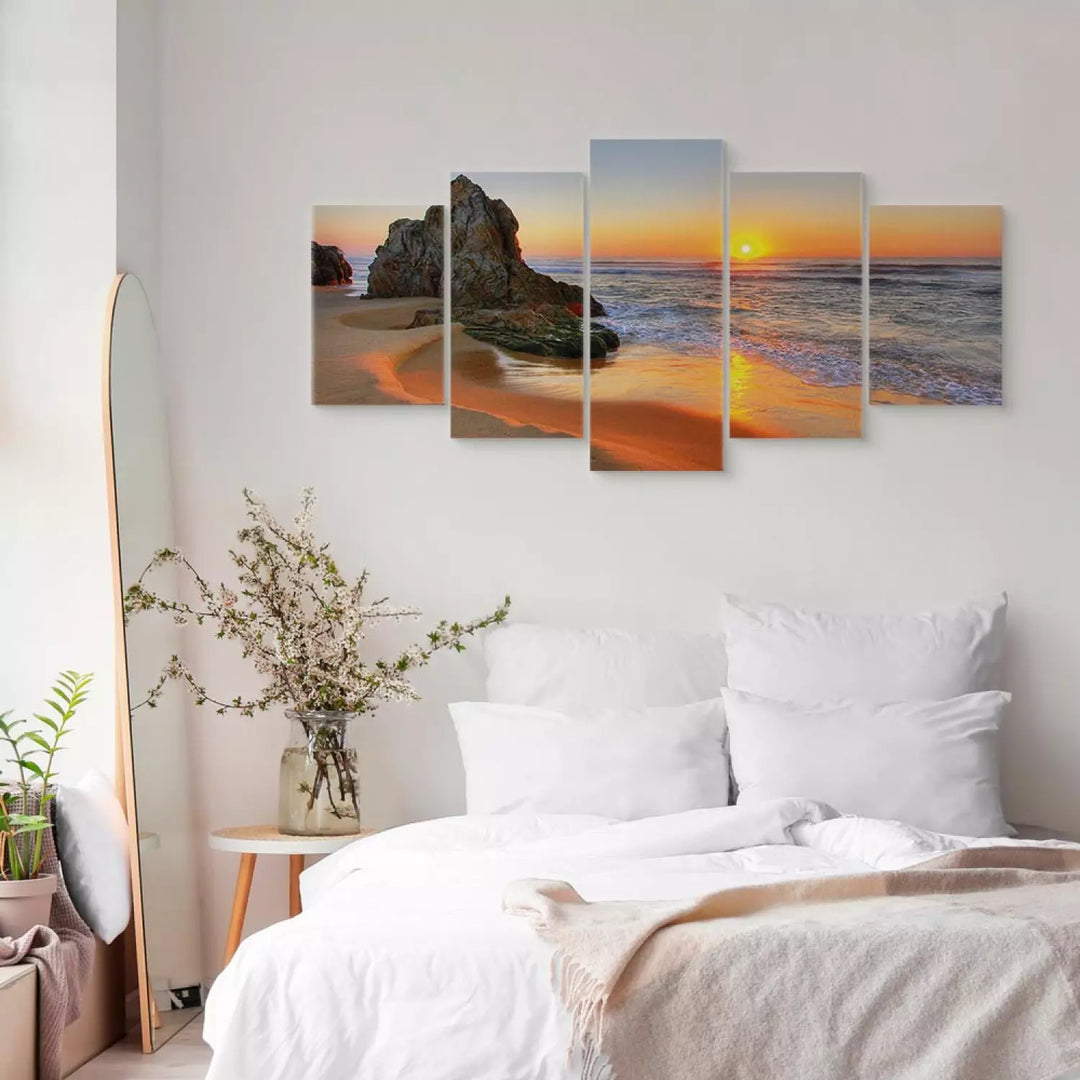 Canva with sunset and sea - meeting at sunset, (x 5), 123332