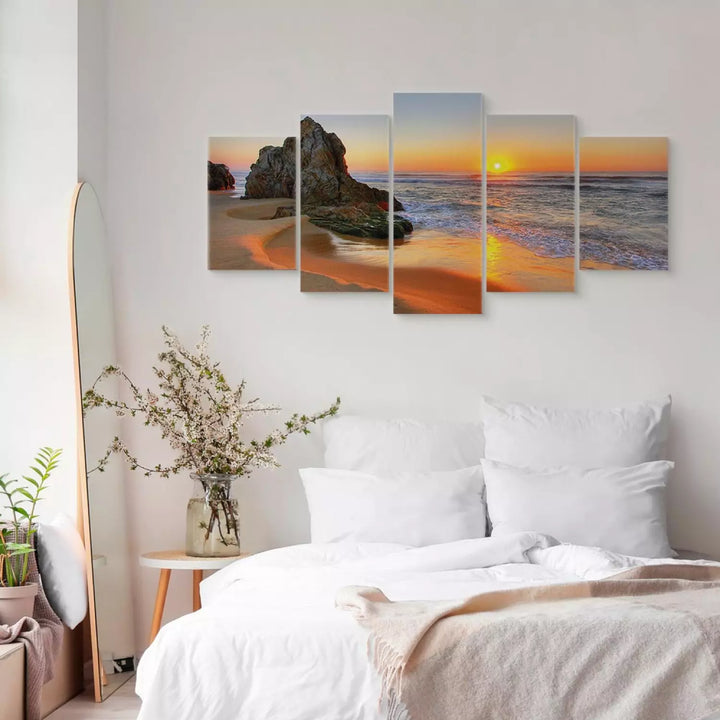 Canva with sunset and sea - meeting at sunset, (x 5), 123332