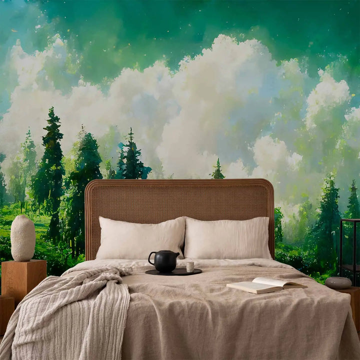 Wall Murals - Forest landscape - bright green trees | 160684