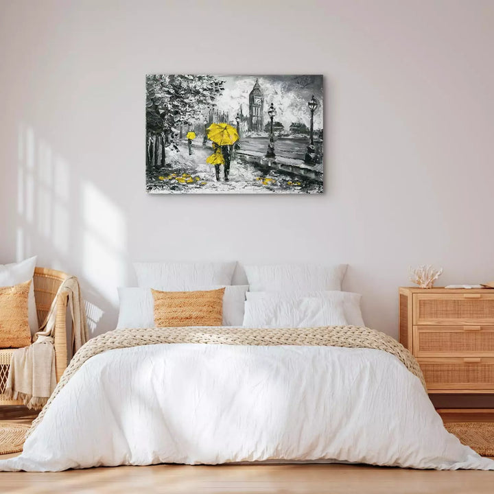 Kanva - Pastaiga pa Londonu, (x 1), pelēkos toņos ar dzeltenu akcentu, 123102