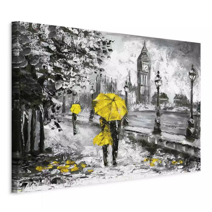 Kanva - Pastaiga pa Londonu, (x 1), pelēkos toņos ar dzeltenu akcentu, 123102