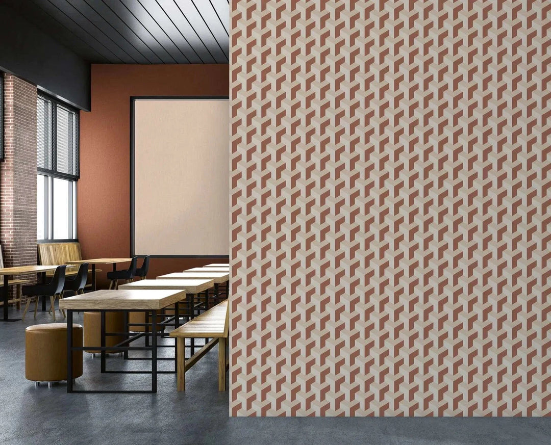 Daniel Hechter tapetes ar retro 3D dizainu brūnā un krēmkrāsā AS Creation