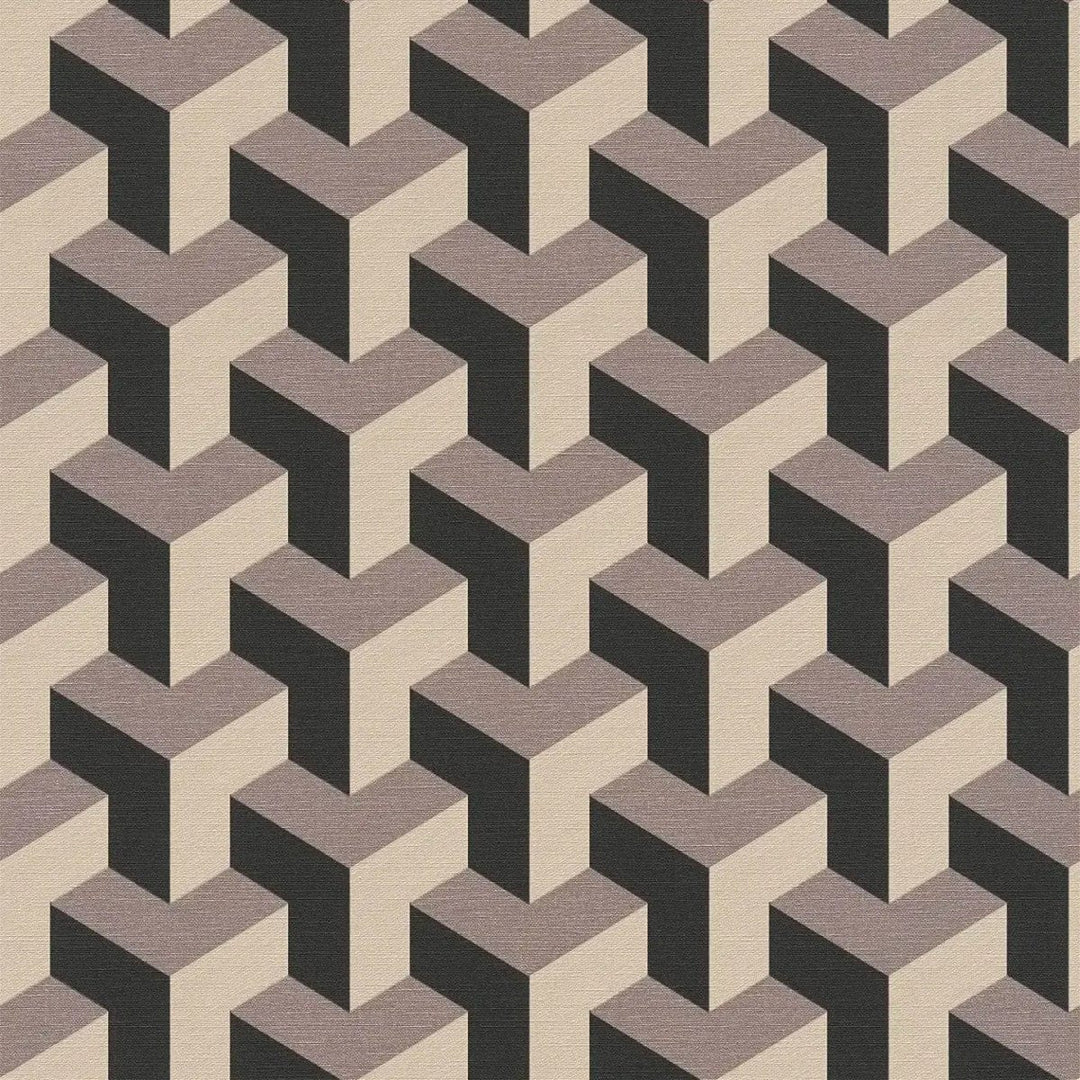 Daniel Hechter tapetes ar retro 3D dizainu krēma/melna/metāla krāsā AS Creation