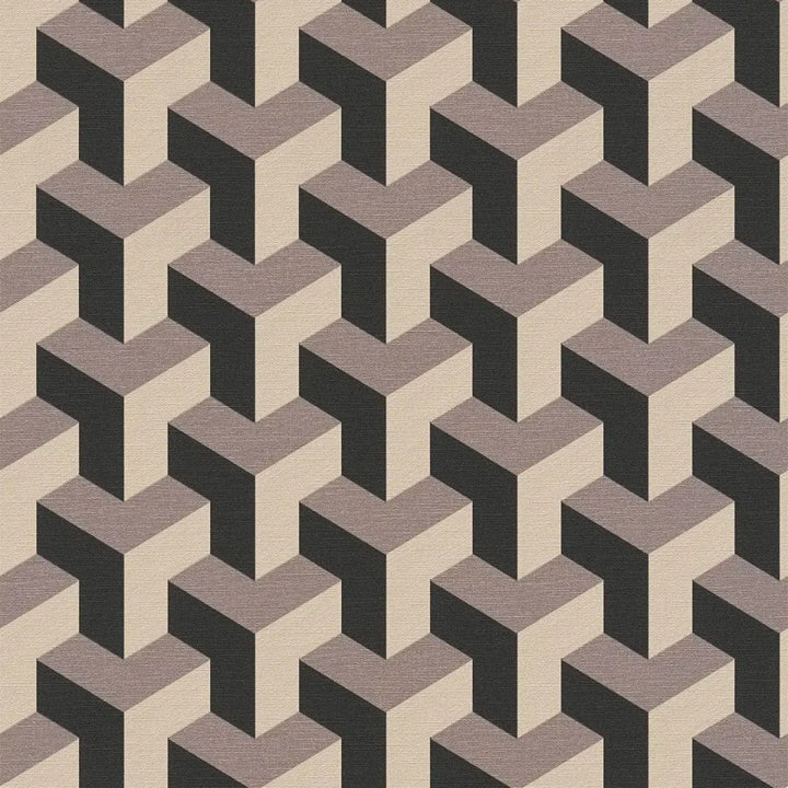 Daniel Hechter tapetes ar retro 3D dizainu krēma/melna/metāla krāsā AS Creation
