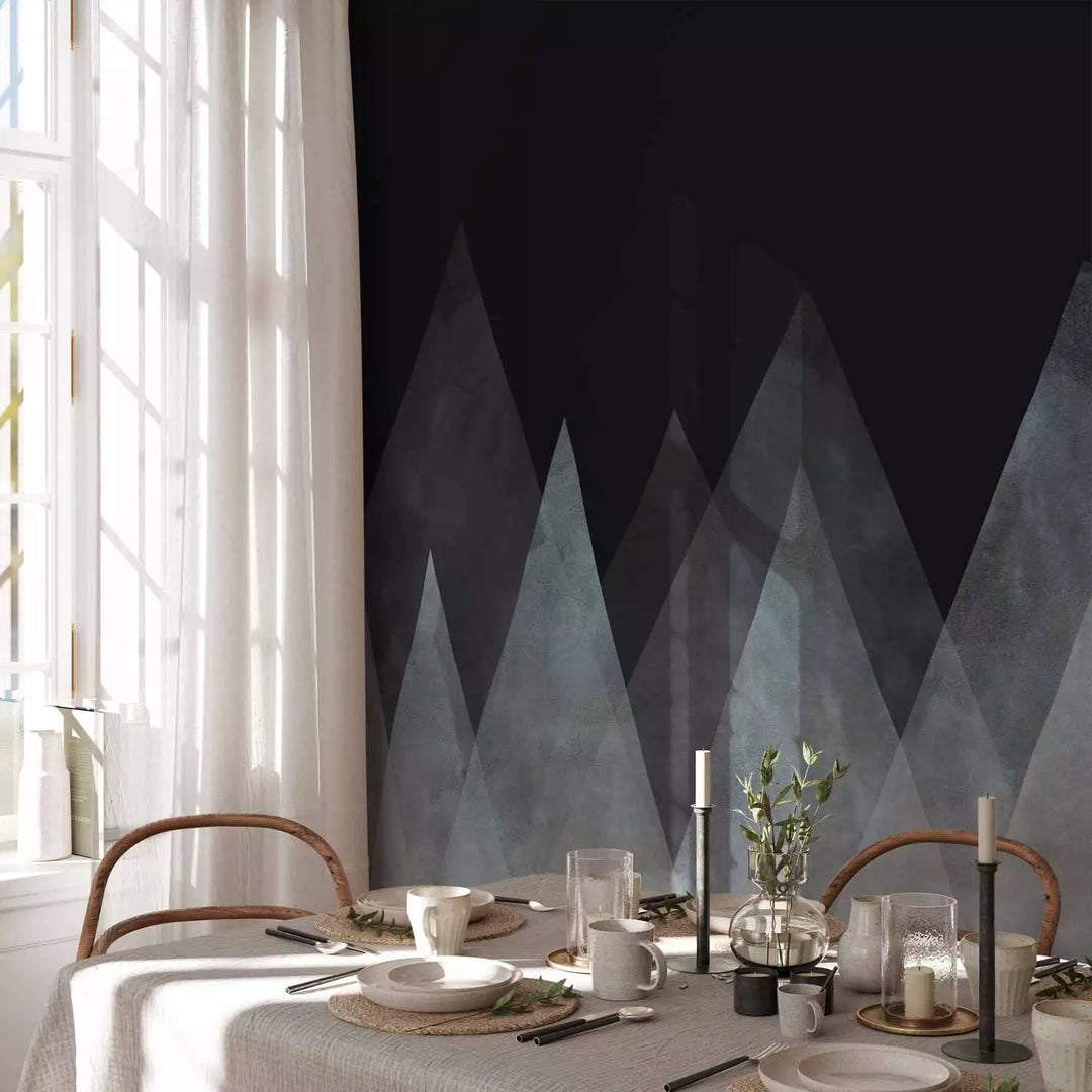 Фотообои - Пейзаж с горами на черном фоне, 138828