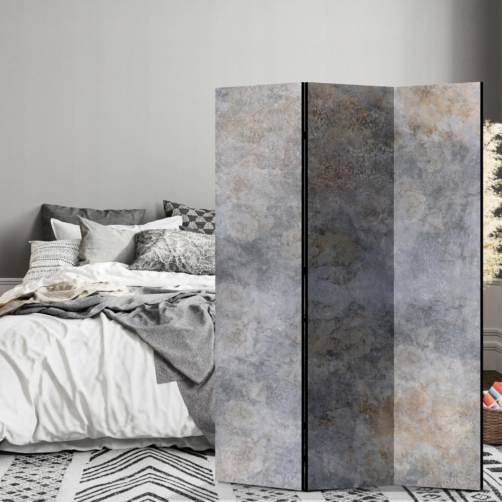 Dekoratīvais aizslietnis, divpusējs istabas sadalītājs ar pelēku akmens/marmora tekstūru, 135x172 L-ART