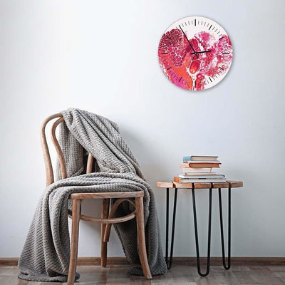 Dekoratīvais sienas pulkstenis Ar sarkanu marmoru Home Trends