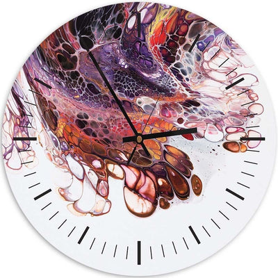 Dekoratīvais sienas pulkstenis Marmors bordo krāsā Home Trends