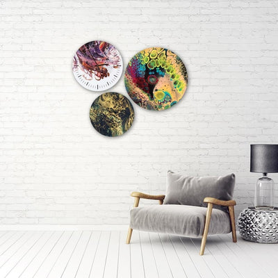 Dekoratīvais sienas pulkstenis Marmors bordo krāsā Home Trends
