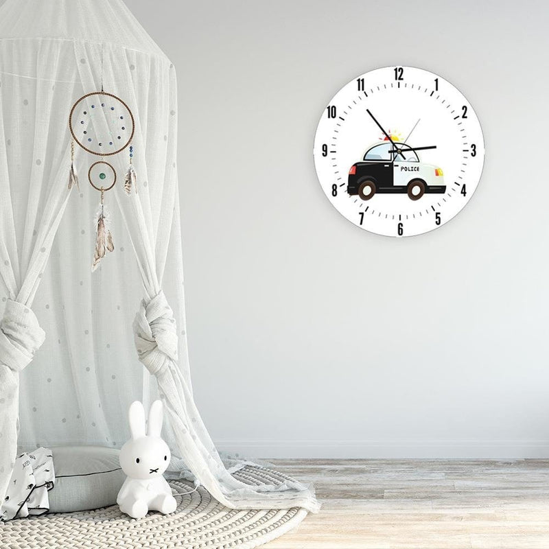 Dekoratīvais sienas pulkstenis Maza policijas automašīna Home Trends