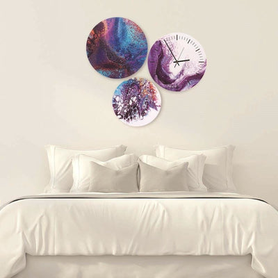Dekoratīvais sienas pulkstenis Violets marmors Home Trends