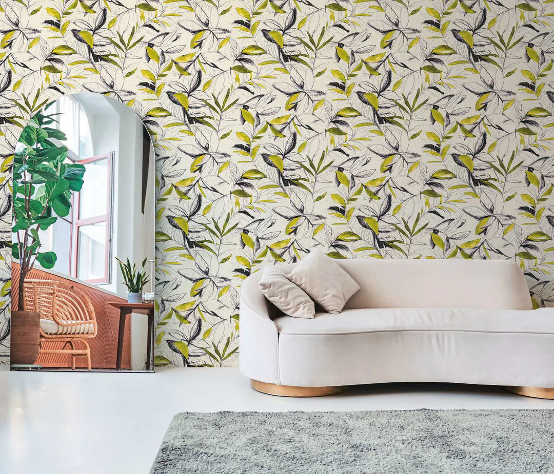Dekoratīvas tapetes ar dzīvīgu lapu motīvu - zaļas - 3012503 AS Creation