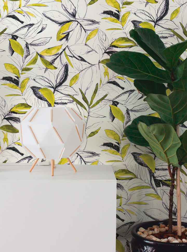 Dekoratīvas tapetes ar dzīvīgu lapu motīvu - zaļas - 3012503 AS Creation