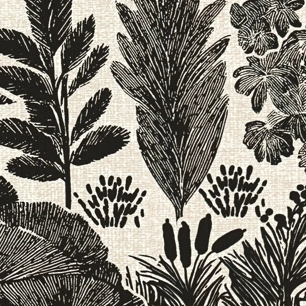 Dekoratīvas tapetes ar koku ainavu, melnbaltas - 3012455 AS Creation