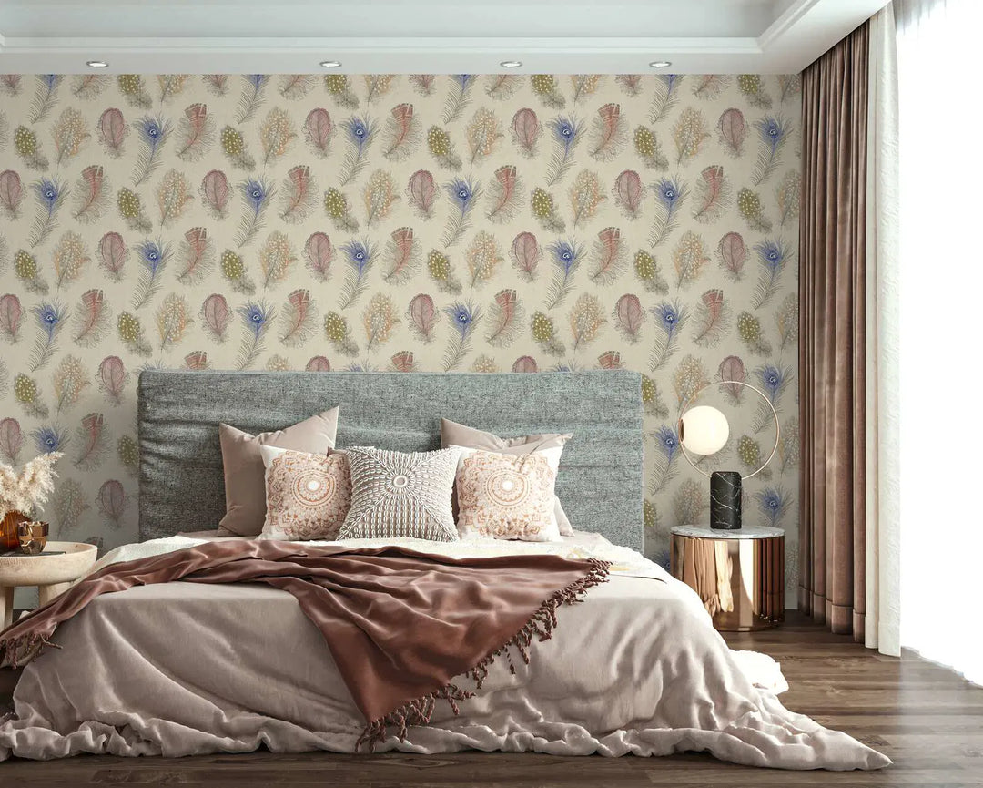 Dekoratīvas tapetes ar krāsainām spalvām - 3012472 AS Creation