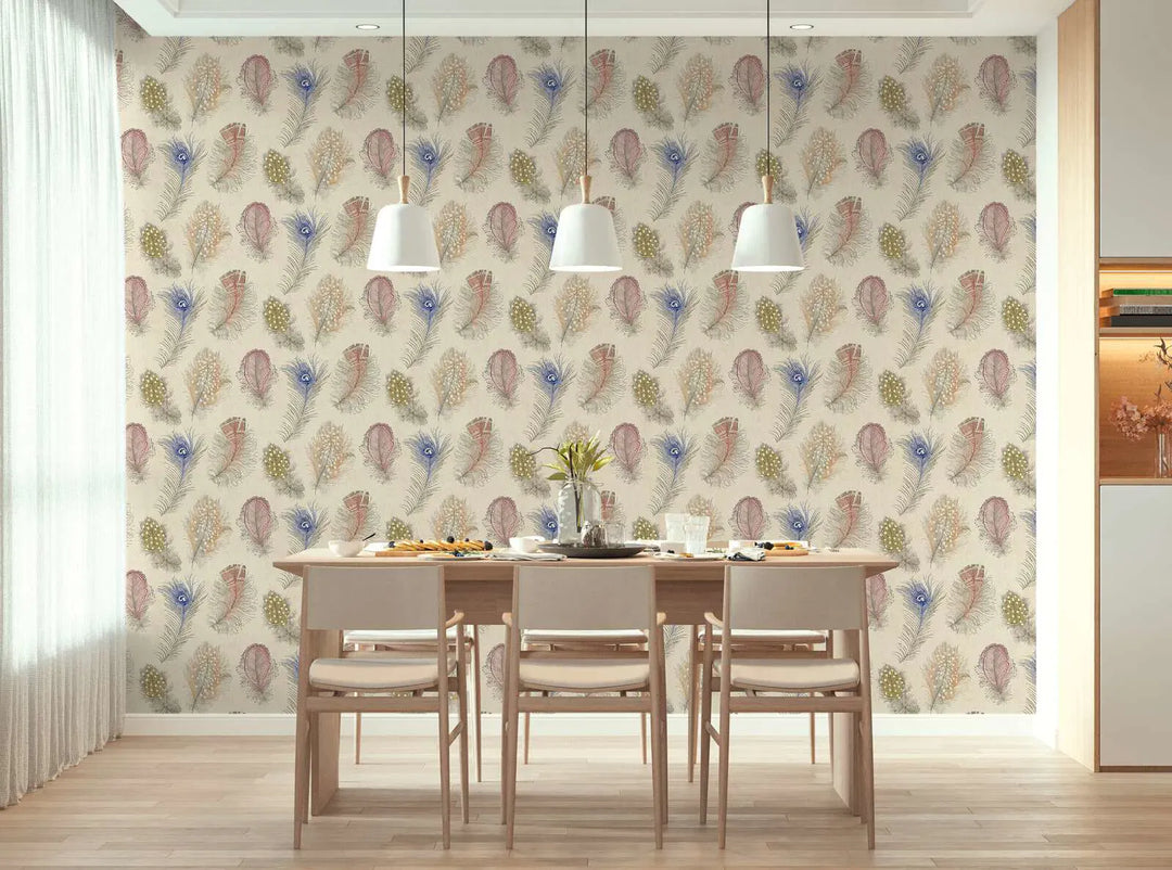 Dekoratīvas tapetes ar krāsainām spalvām - 3012472 AS Creation