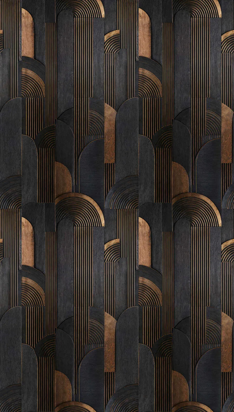 Dekoratīvās tapetes ar modernu Art Deco rakstu,  melna, brūna, 3013142 AS Creation