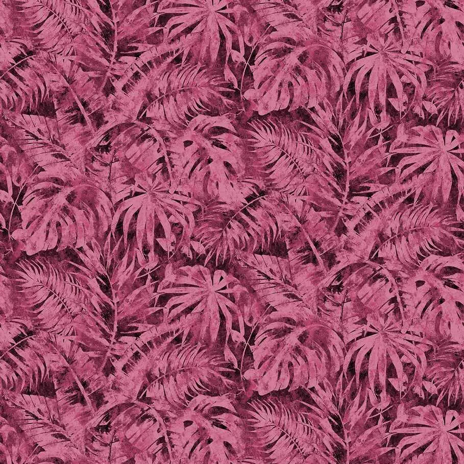 Dekoratīvas tapetes ar palmu lapām izteiktā purpurā | 3011642 AS Creation