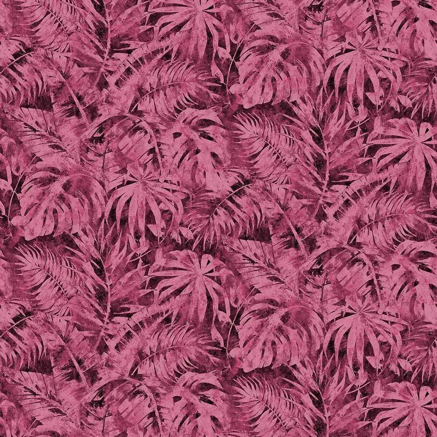 Dekoratīvas tapetes ar palmu lapām izteiktā purpurā | 3011642 AS Creation