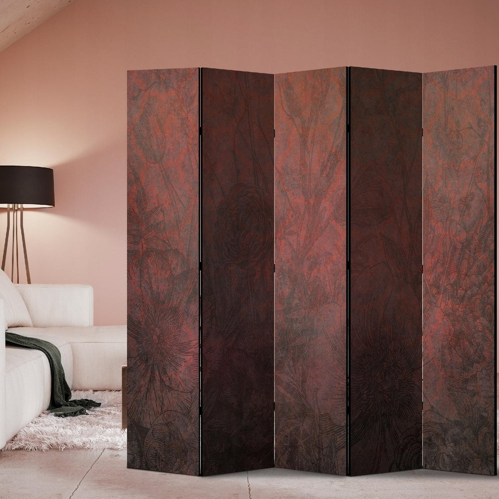 Dekoratīvs divpusējs aizslietnis, 225x172, Vakara dārzs - silti sarkanie toņi ar klasisku ziedu motīvu L-ART