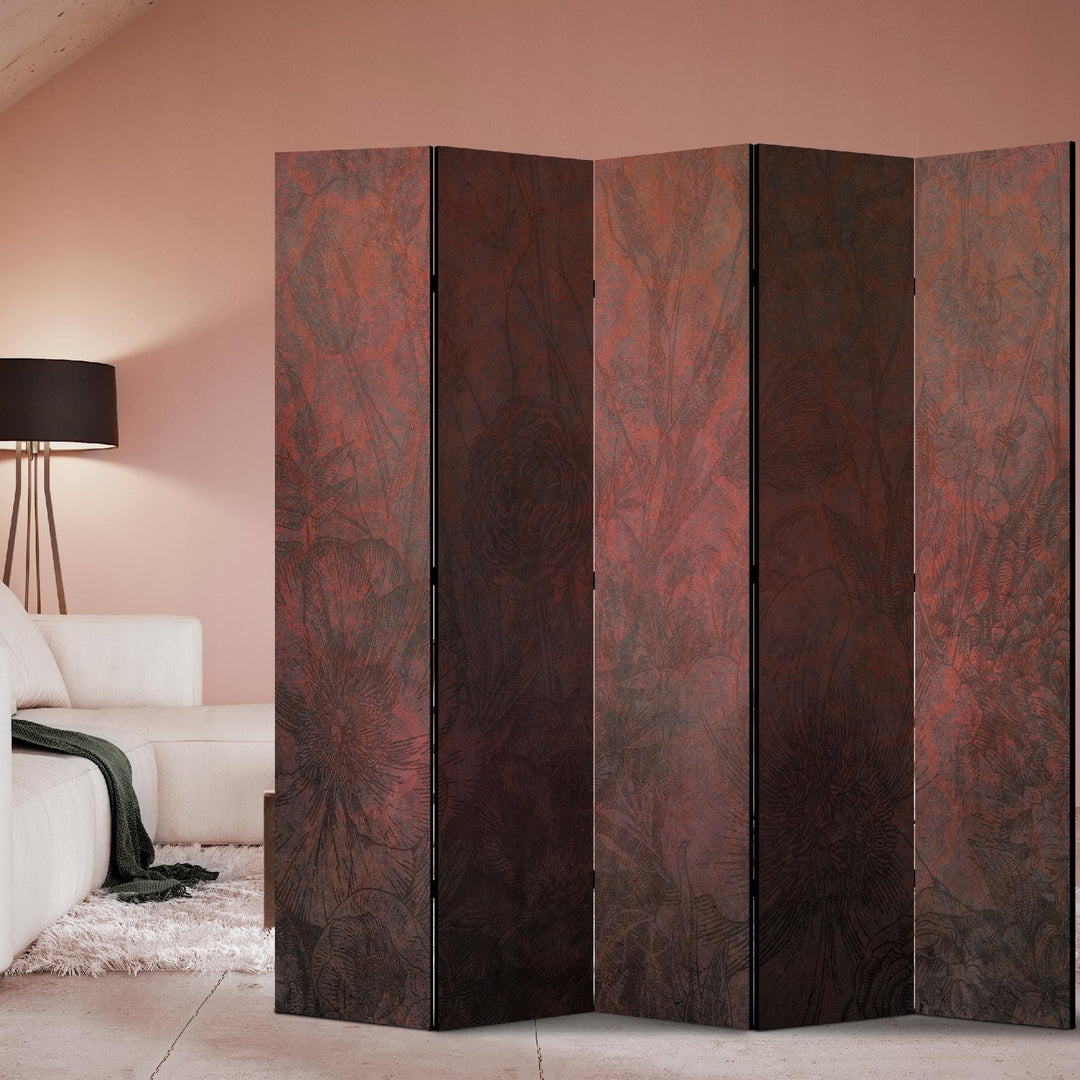 Dekoratīvs divpusējs aizslietnis, 225x172, Vakara dārzs - silti sarkanie toņi ar klasisku ziedu motīvu L-ART