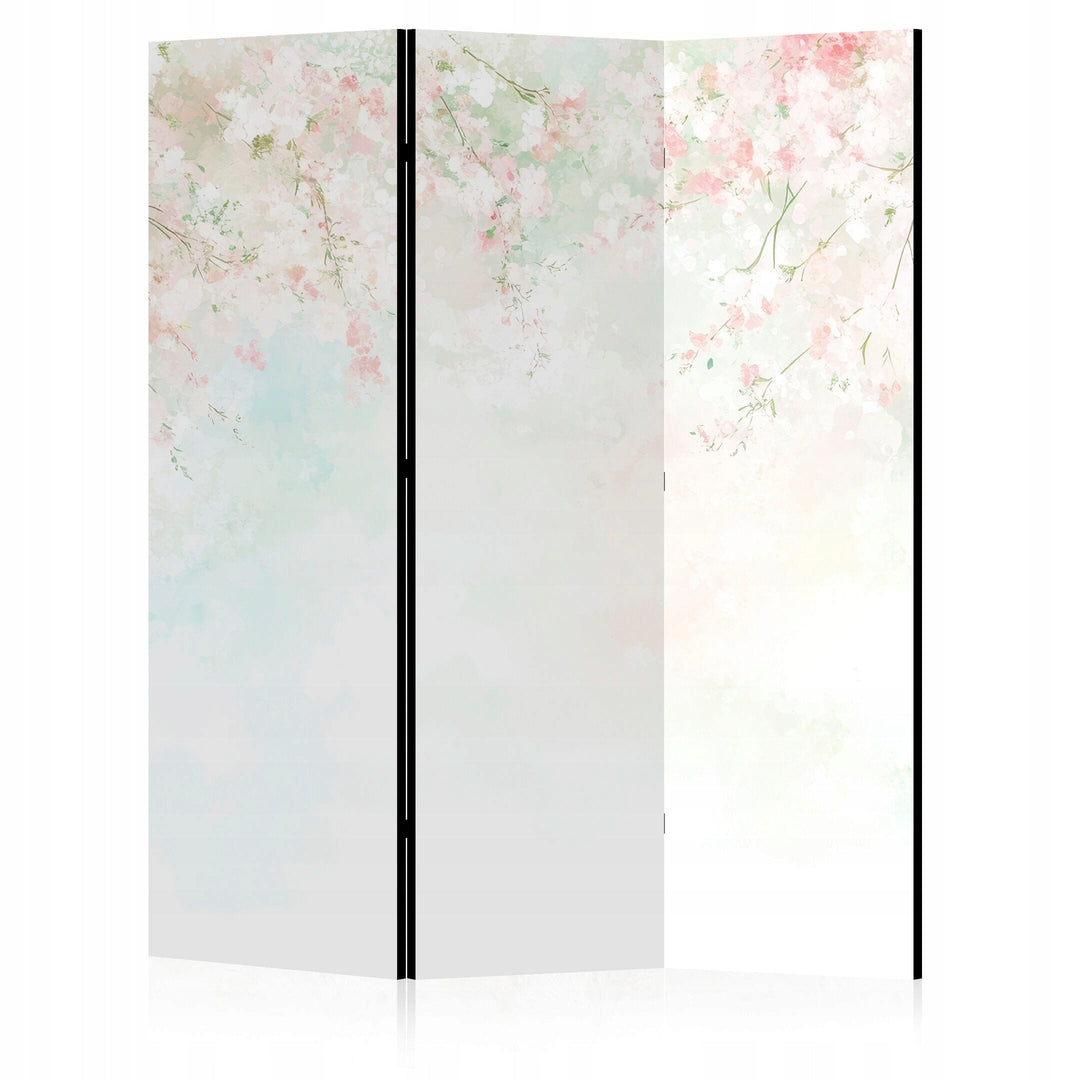 Dekoratīvs divpusējs aizslietnis - Romantiska noskaņa – rozā ziedi uz zilganzaļā fona, 135x172 L-ART