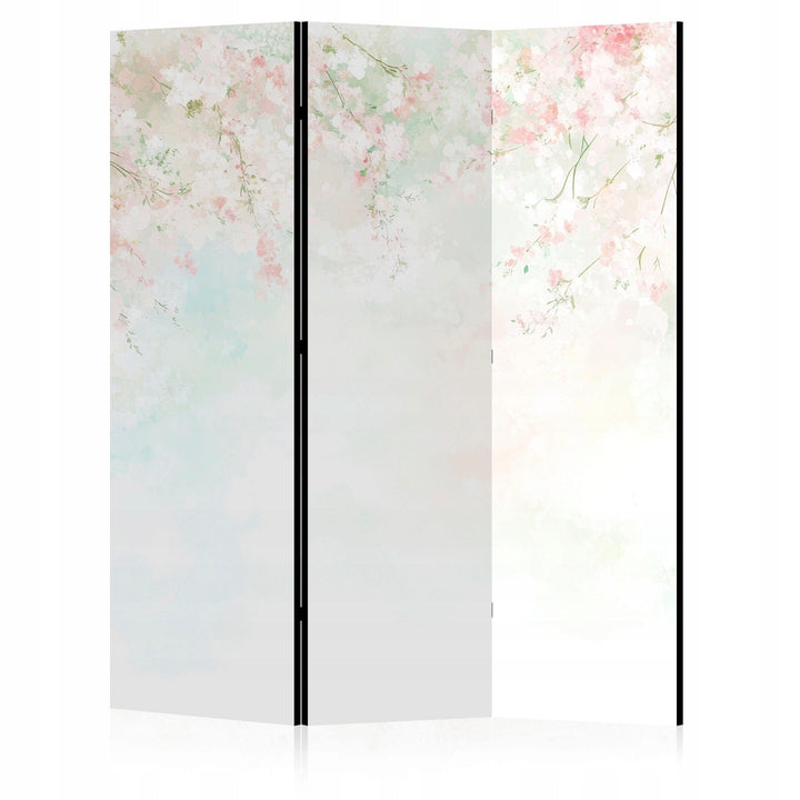 Dekoratīvs divpusējs aizslietnis - Romantiska noskaņa – rozā ziedi uz zilganzaļā fona, 135x172 L-ART