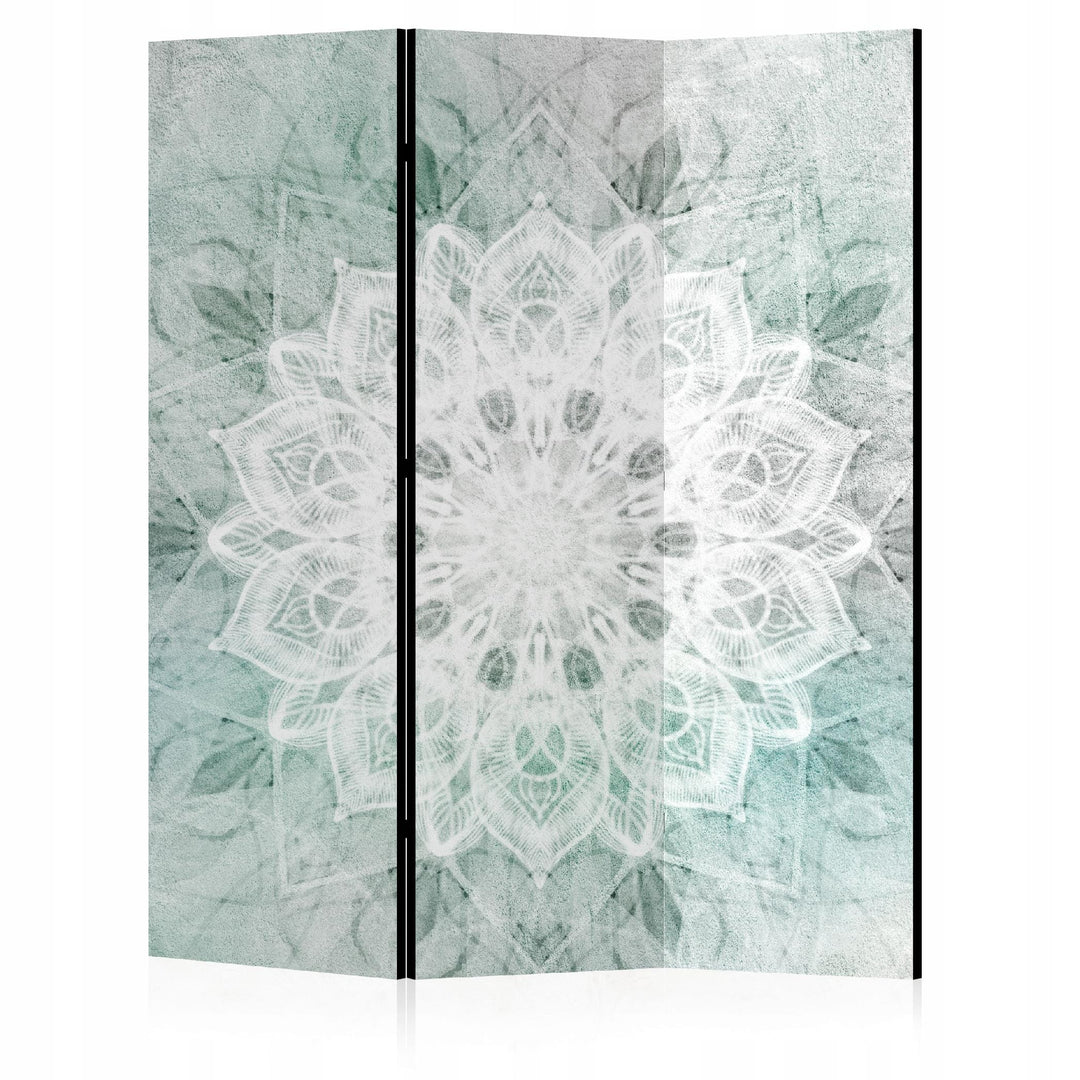 Dekoratīvs istabas aizslietnis, divpusējs, 135x172, Harmoniskā Mandala zaļā krāsā L-ART