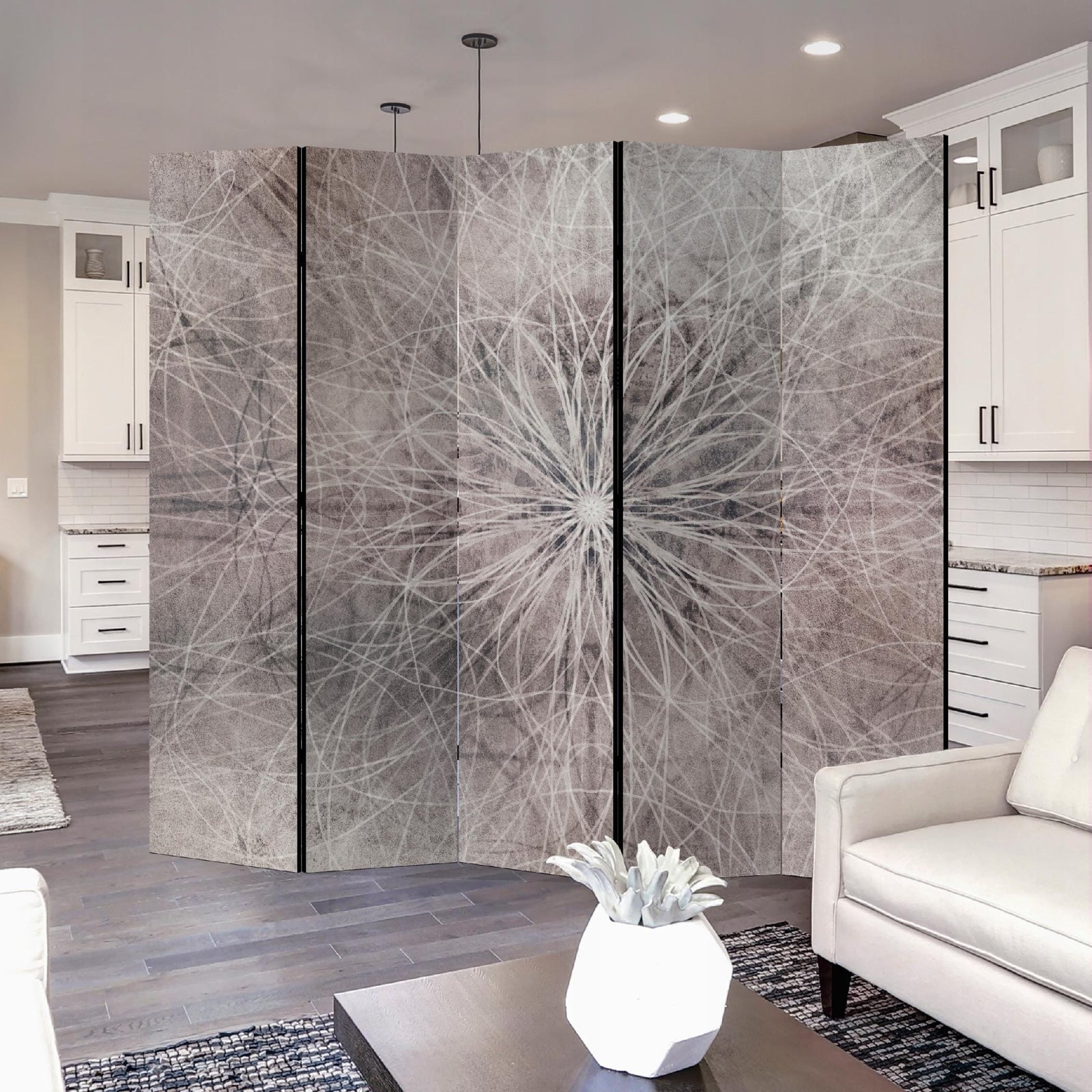 Dekoratīvs istabas aizslietnis, divpusējs, 225x172, Tumšā mandala L-ART