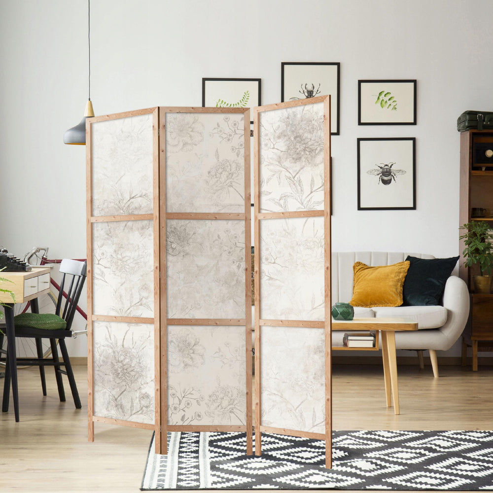 Dekoratīvs japāņu aizslietnis, vienpusējs 135x172, Botānika - grafiskas līnijas un skices stils L-ART